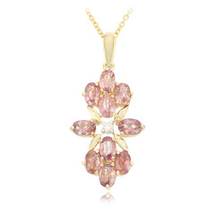 Gouden halsketting met Onverhitte Padparadscha Saffieren (AMAYANI)