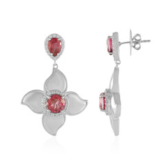 Zilveren oorbellen met roze topaasstenen (Dallas Prince Designs)