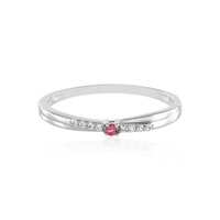 Zilveren ring met een roze toermalijn