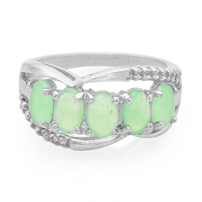 Zilveren ring met keizerlijke chrysopraasstenen
