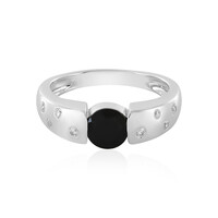 Zilveren ring met een zwarte toermalijn