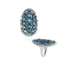 Zilveren ring met een Londen-blauwe topaas