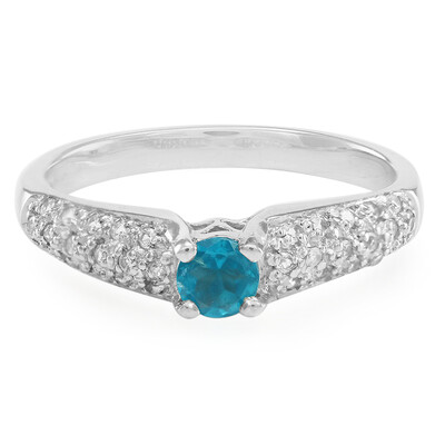 Zilveren ring met een neon blauwe apatiet