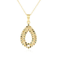 Zilveren halsketting met I3 Champagne Diamanten