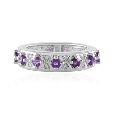Zilveren ring met amethisten