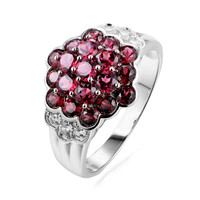 Zilveren ring met rhodolieten