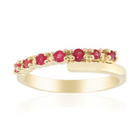 Gouden ring met rode berilstenen