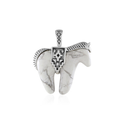 Zilveren hanger met een howliet (Desert Chic)