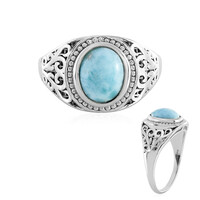 Zilveren ring met een larimar