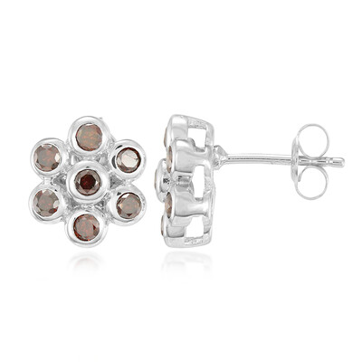 Zilveren oorbellen met Fancy diamanten