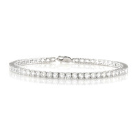Zilveren armband met witte topaasstenen