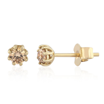 Gouden oorbellen met I2 Champagne Diamanten (de Melo)