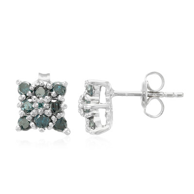Zilveren oorbellen met Fancy diamanten