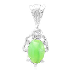 Zilveren hanger met een keizerlijk chrysopraas