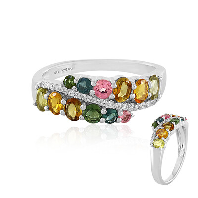 Zilveren ring met toermalijnen
