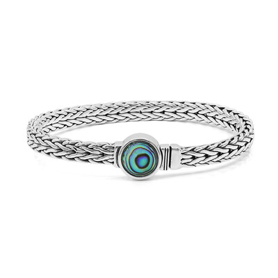 Zilveren armband met een Abalone schelp (Nan Collection)
