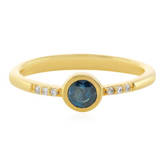 Zilveren ring met een I3 Champagne Diamant