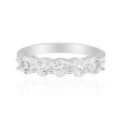 Zilveren ring met witte topaasstenen