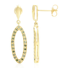 Zilveren oorbellen met Fancy diamanten