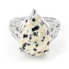 Zilveren ring met een Dalmatiër Jaspis