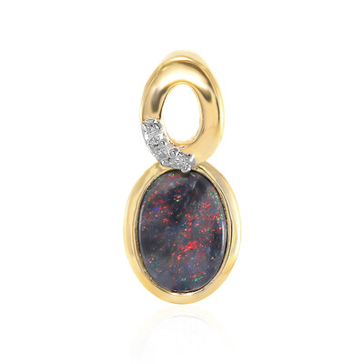 Gouden hanger met een Lightning Ridge Zwarte Kristal opaal (Mark Tremonti)