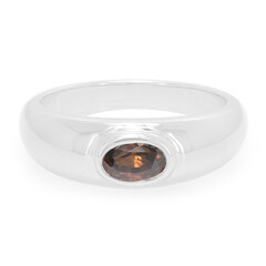 Zilveren ring met een Chocolade zirkoon
