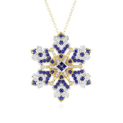Zilveren halsketting met kobaltblauwe spinelstenen (Gems en Vogue)