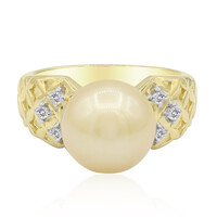 Gouden ring met een gouden zuidzee parel (TPC)