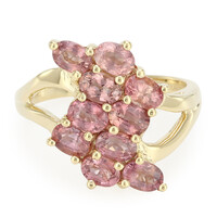 Gouden ring met Onverhitte Padparadscha Saffieren (AMAYANI)