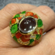 Zilveren ring met een groene amethist (Adela Silber)