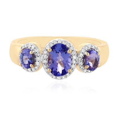 Gouden ring met een tanzaniet