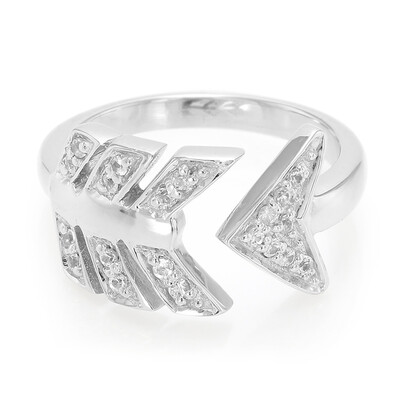 Zilveren ring met witte saffieren