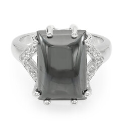 Zilveren ring met een hematiet