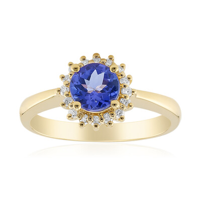 Gouden ring met een AAA tanzaniet (CIRARI)