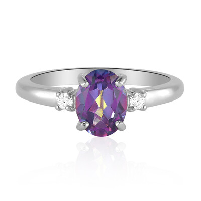 Zilveren ring met een mystieke-topaas