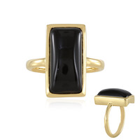 Zilveren ring met een zwarte onyx