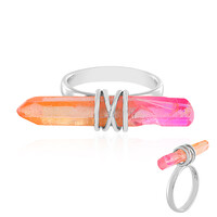 Zilveren ring met een meerkleurige-kwarts