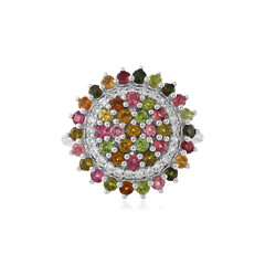 Zilveren ring met toermalijnen