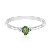 Zilveren ring met een Russische diopsied