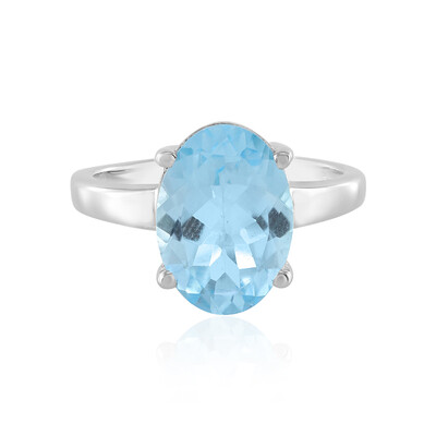 Zilveren ring met een hemel-blauwe topaas
