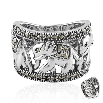 Zilveren ring met marcasieten