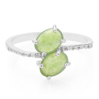 Zilveren ring met keizerlijke chrysopraasstenen