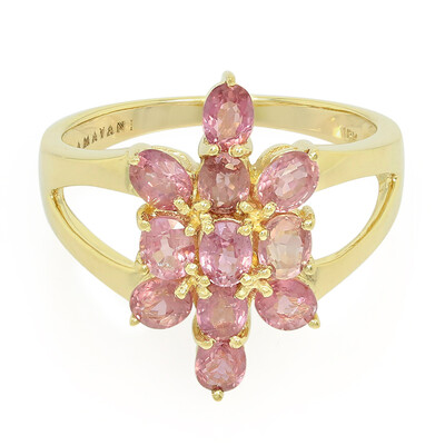 Gouden ring met Onverhitte Padparadscha Saffieren (AMAYANI)