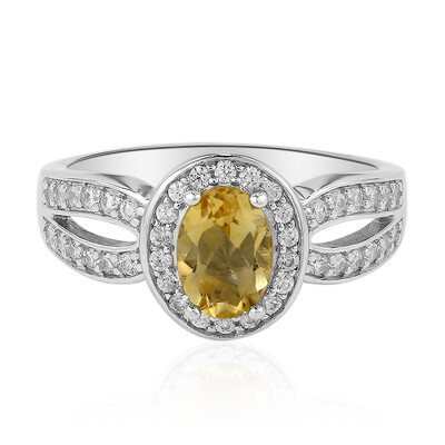 Zilveren ring met een citrien
