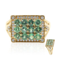 Gouden ring met Braziliaanse alexandrieten (CIRARI)