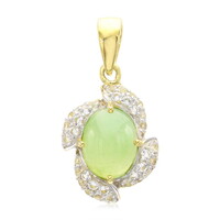 Zilveren hanger met een keizerlijk chrysopraas