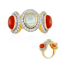 Zilveren ring met een aquamarijn