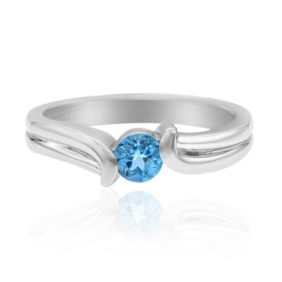 Zilveren ring met een Santa Maria-aquamarijn