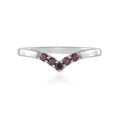 Zilveren ring met I2 paarse diamanten