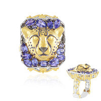 Zilveren ring met een tanzaniet (Gems en Vogue)